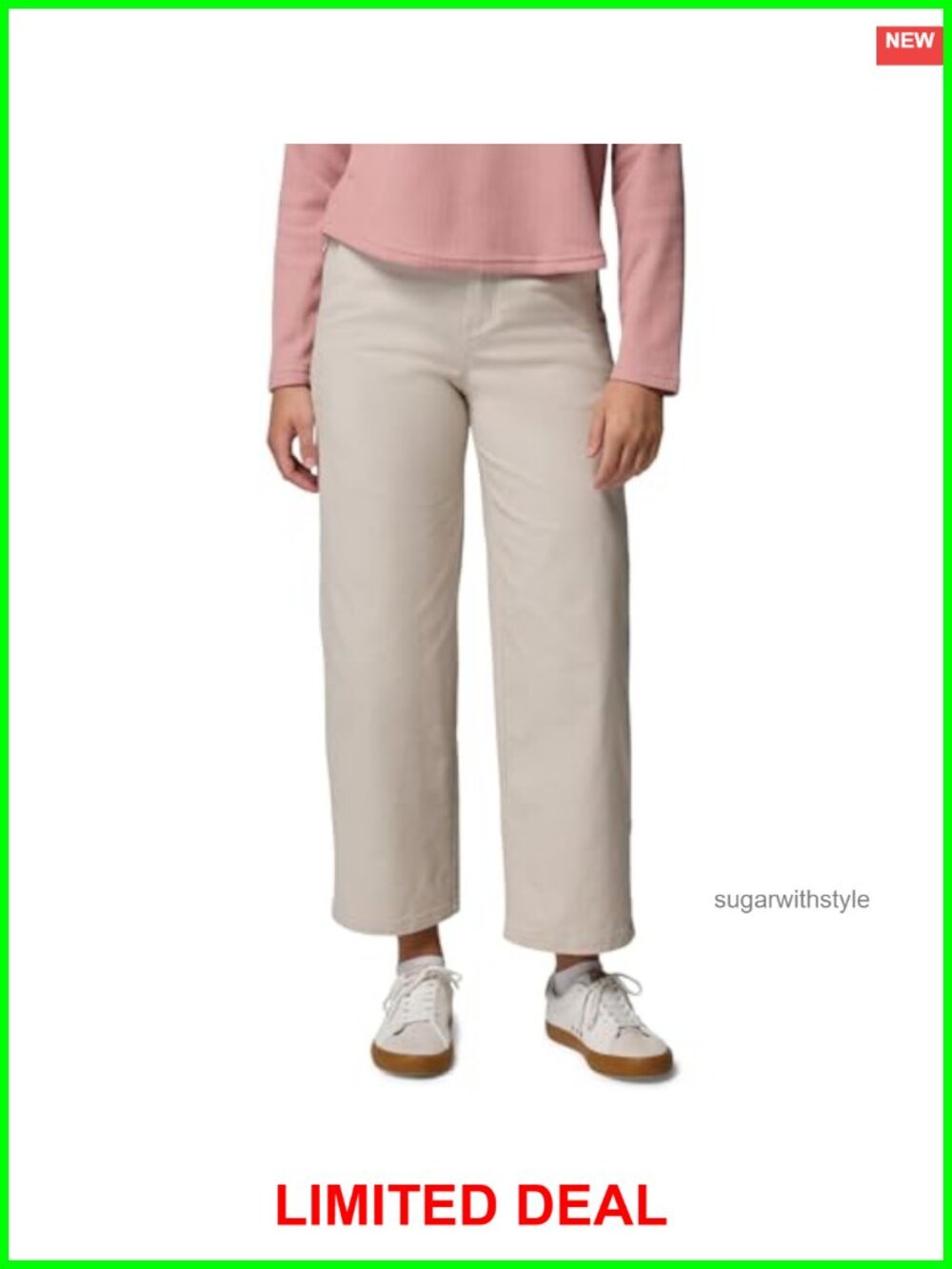 Wide Leg Hiking Pants Stretch Cotton Blend Regular Fit Zippered Pocket